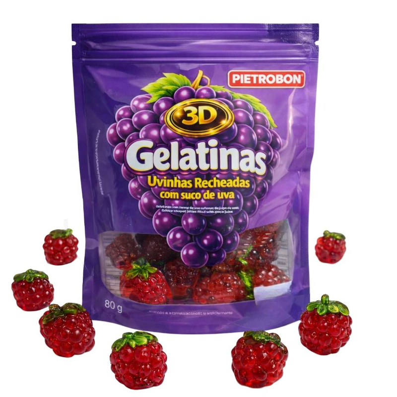GELATINA 3D UVA RECHEADA 80G
