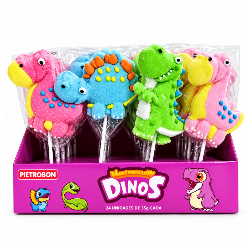 PIRULITO MARSHMALLOW DINOS 35G
