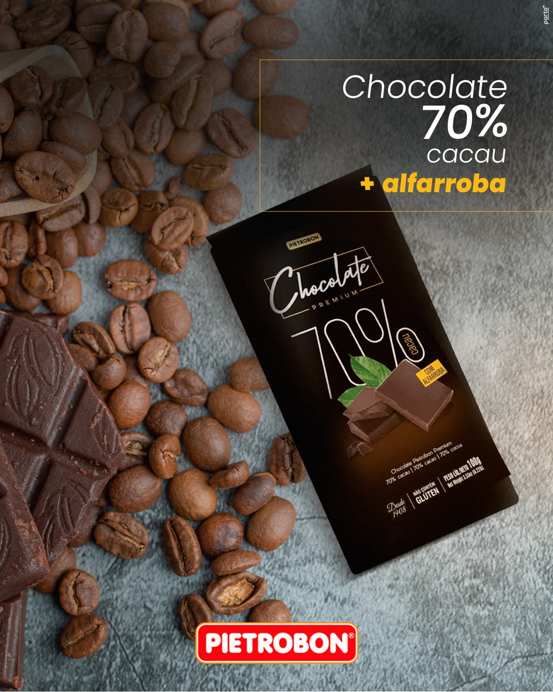 Pietrobon | CHOCOLATE 100G MEIO AMARGO 70% CACAU