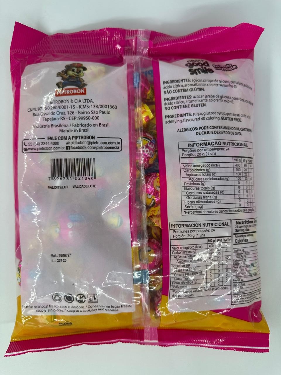 Pietrobon | PIRULITO BOLA 480G GOOD SMILE TUTTI FRUTTI