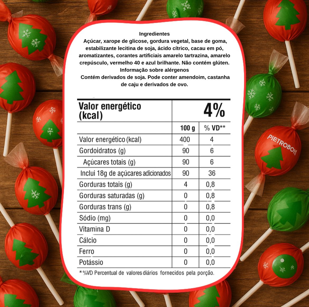 Pietrobon | PIRULITO BOLA 460G CHRISTMAS
