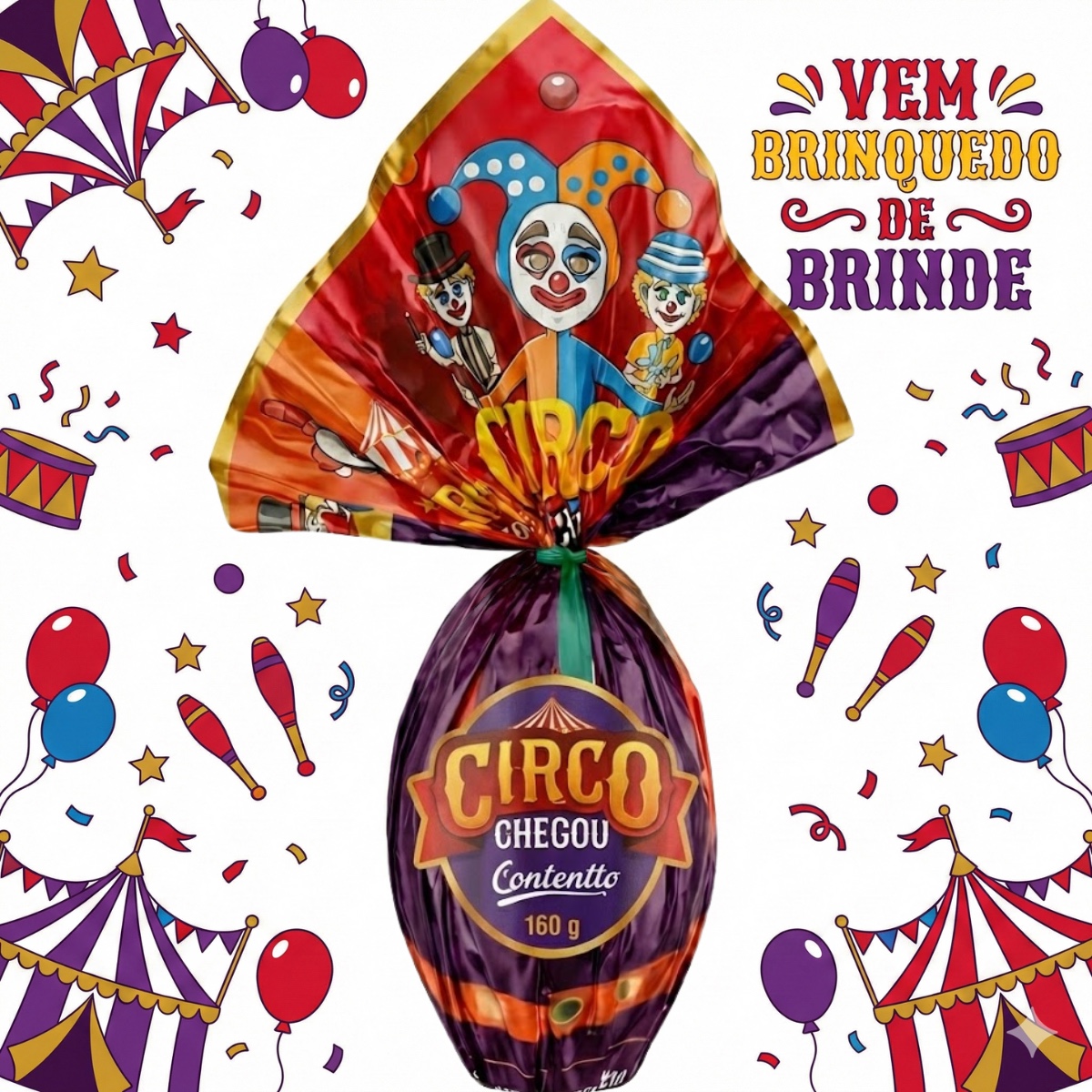 Pietrobon | OVO CONTENTTO 160G CIRCO CHEGOU C/BRINDE REF. 70