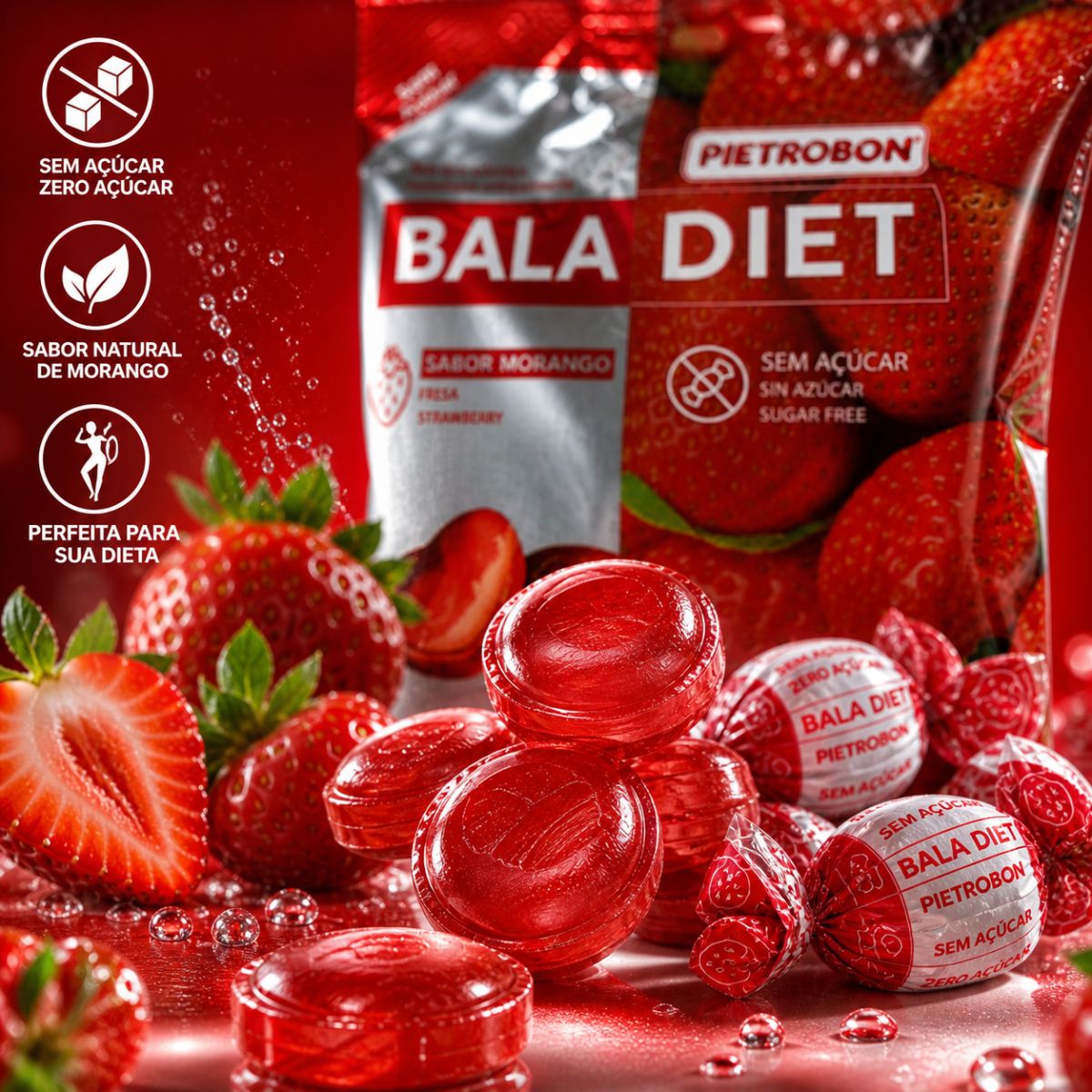 Pietrobon | BALA 50G SUPER FRESH DIET - MORANGO