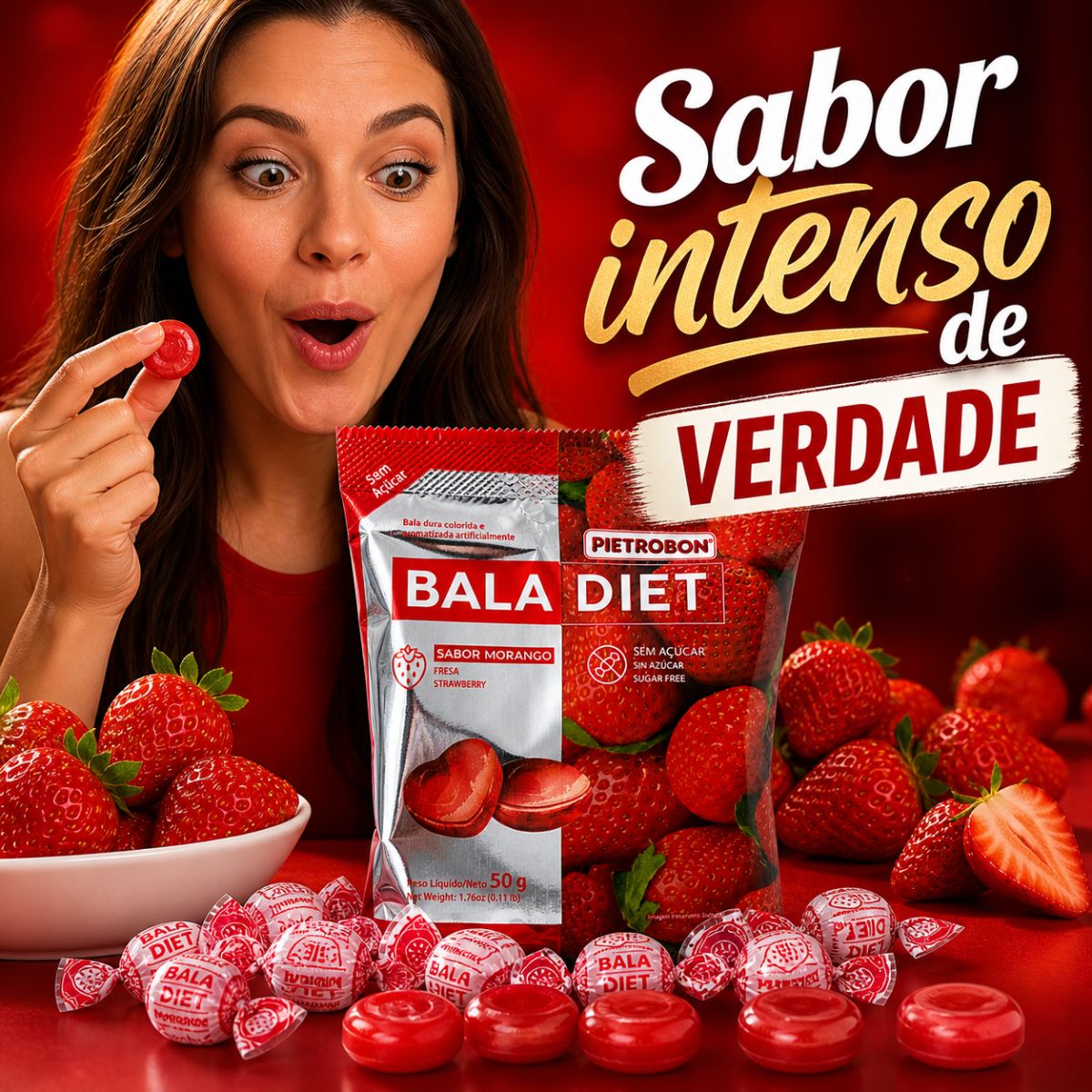 Pietrobon | BALA 50G SUPER FRESH DIET - MORANGO