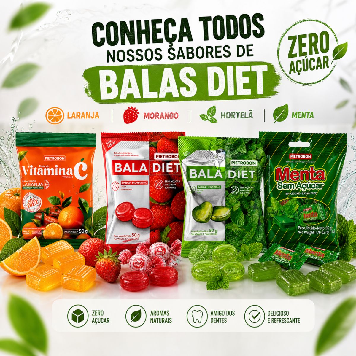 Pietrobon | BALA 50G SUPER FRESH DIET - MORANGO