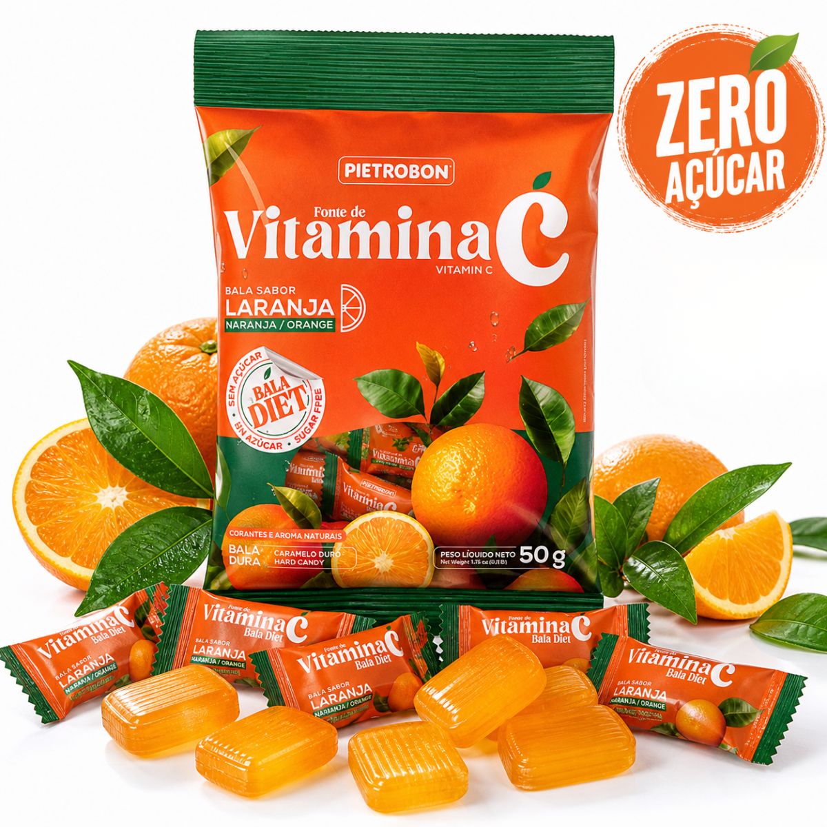Pietrobon | BALA 50G VITAMINA C DIET - LARANJA
