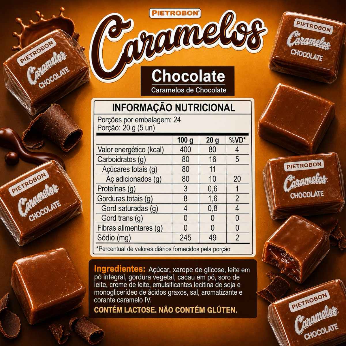 Pietrobon | BALA 250G CARAMELO CHOCOLATE