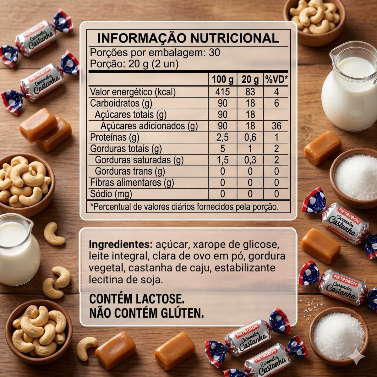 Pietrobon | BALA 480G CARAMELO CASTANHA