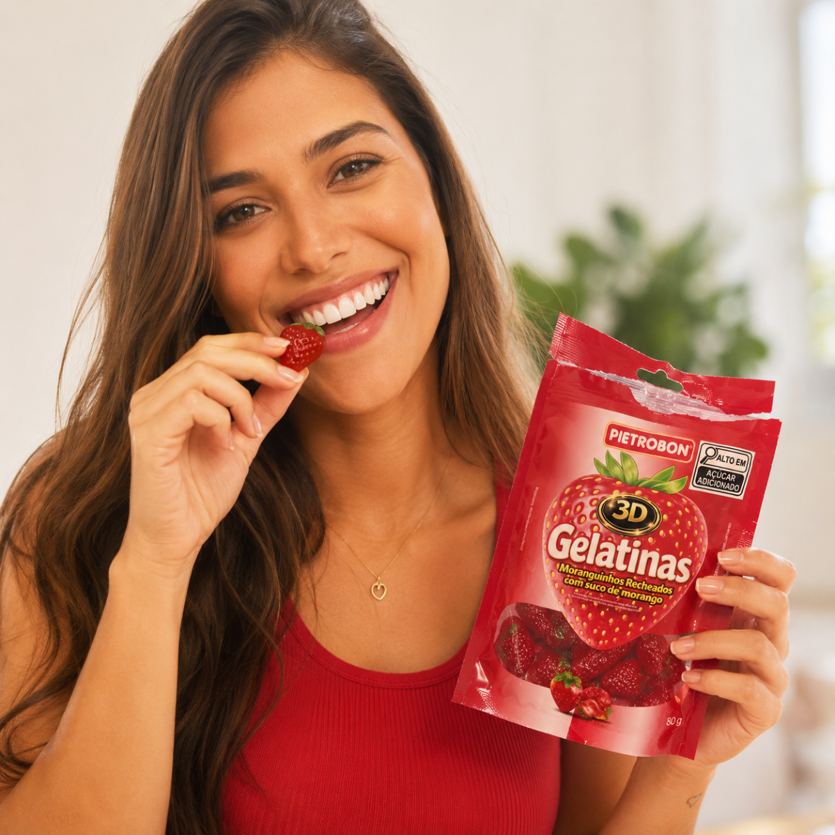 Pietrobon | GELATINA 3D MORANGO RECHEADA 80G