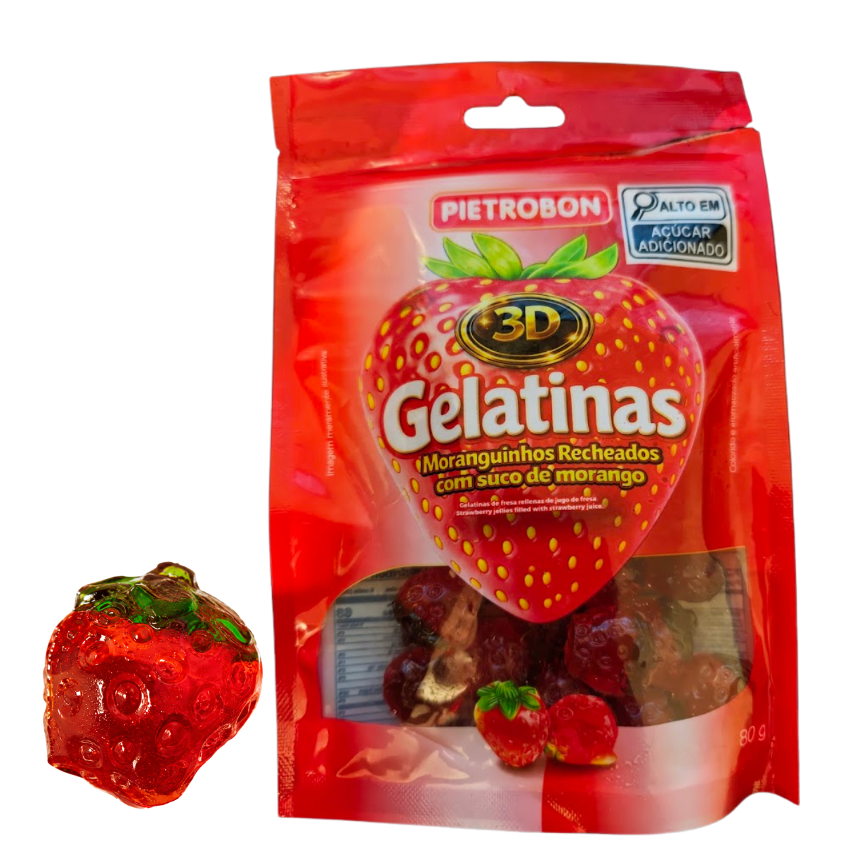Pietrobon | GELATINA 3D MORANGO RECHEADA 80G