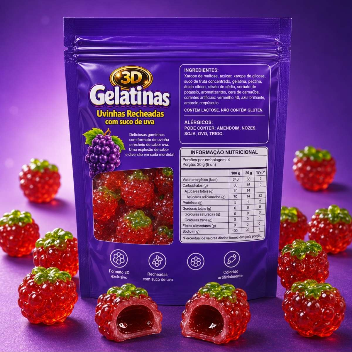Pietrobon | GELATINA 3D UVA RECHEADA 80G