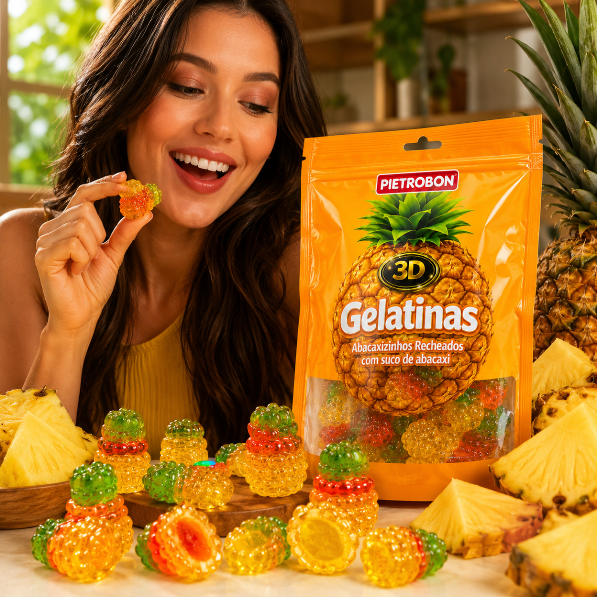 Pietrobon | GELATINA 3D ABACAXI RECHEADA 80G