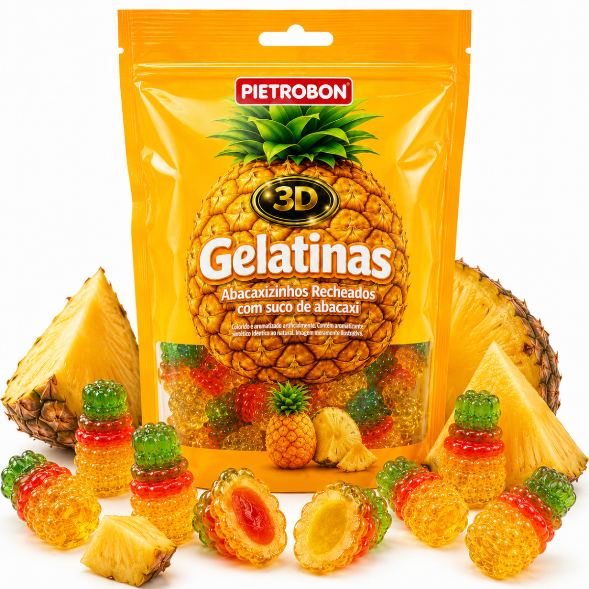Pietrobon | GELATINA 3D ABACAXI RECHEADA 80G