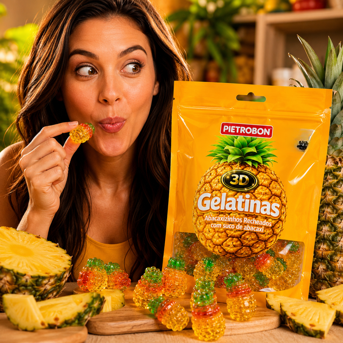 Pietrobon | GELATINA 3D ABACAXI RECHEADA 80G