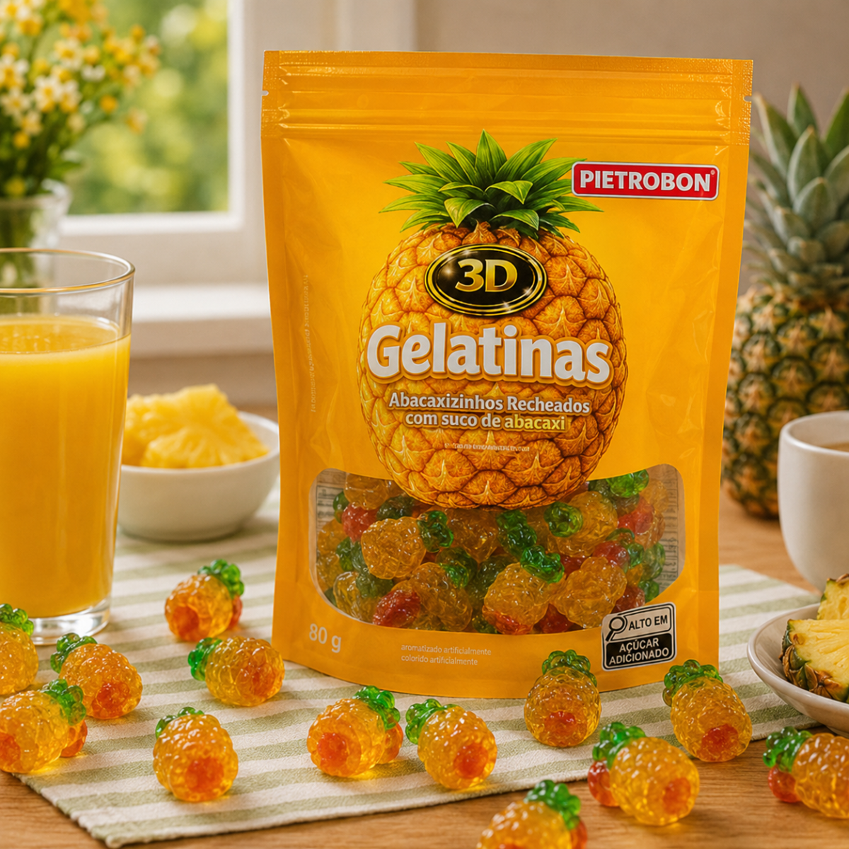 Pietrobon | GELATINA 3D ABACAXI RECHEADA 80G