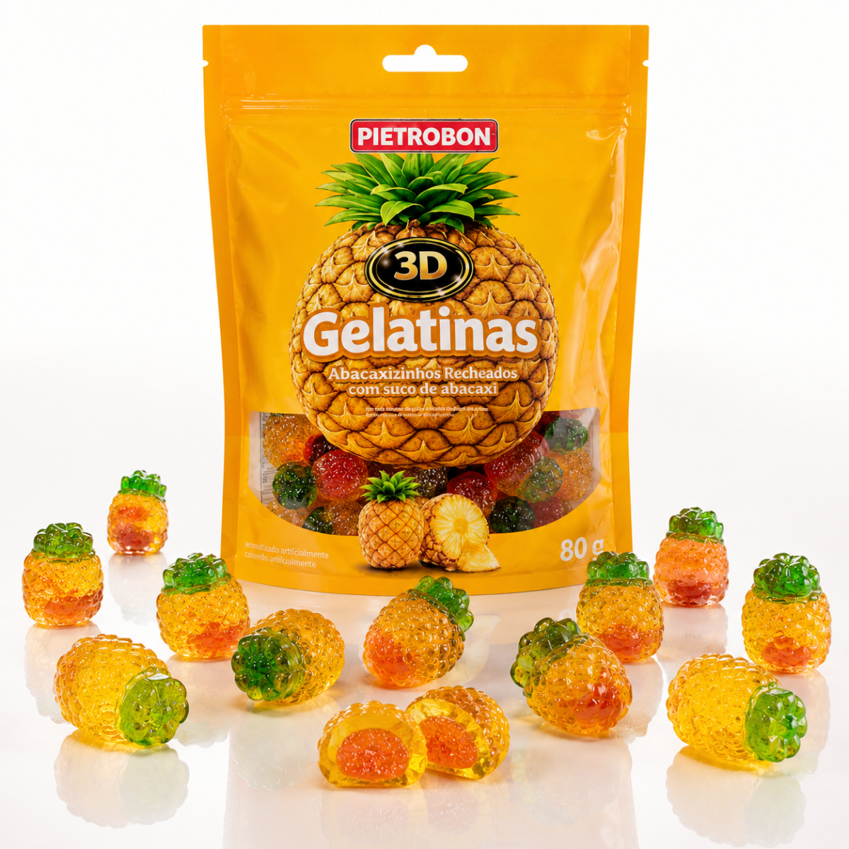 Pietrobon | GELATINA 3D ABACAXI RECHEADA 80G