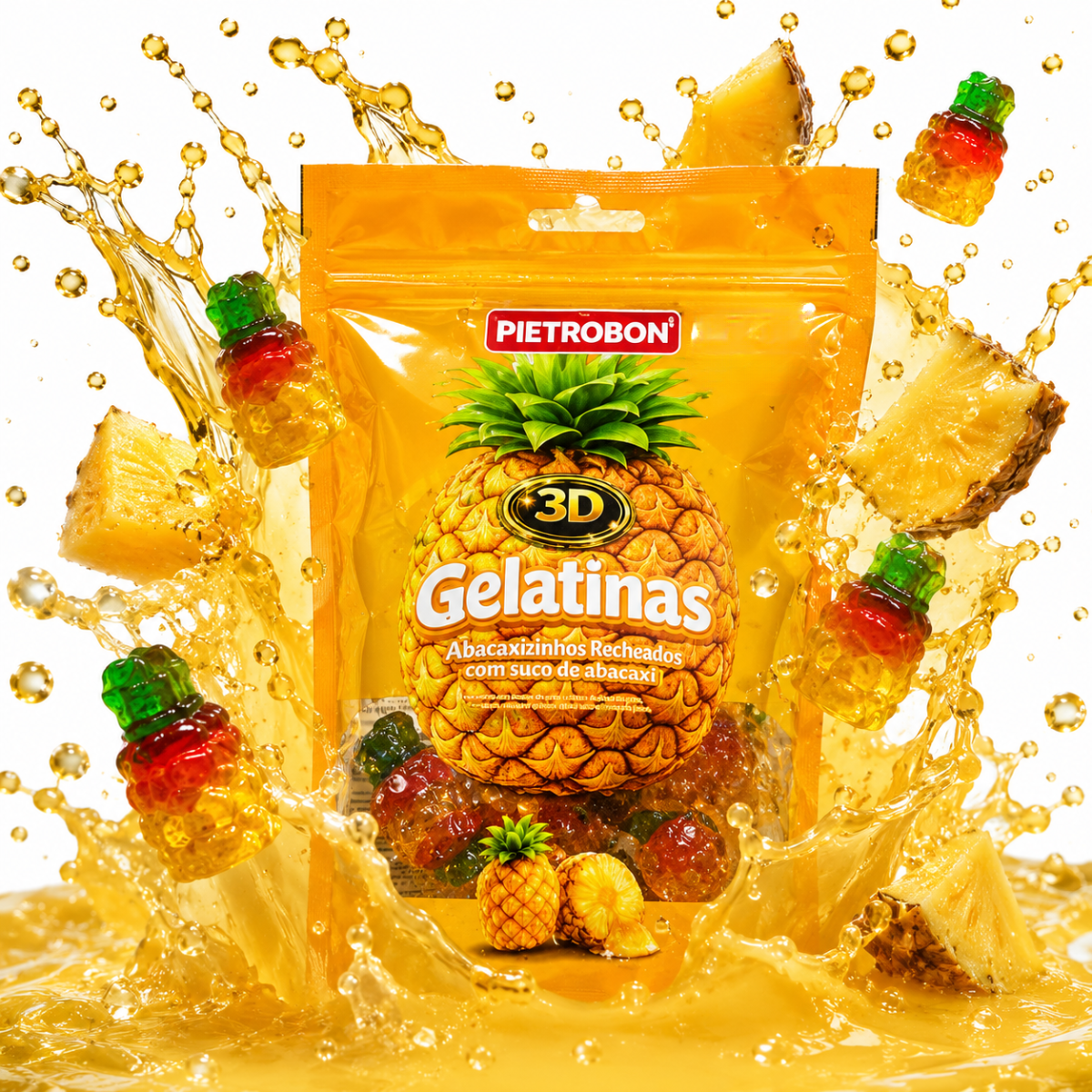 Pietrobon | GELATINA 3D ABACAXI RECHEADA 80G