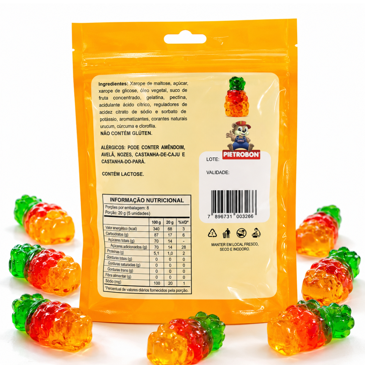 Pietrobon | GELATINA 3D ABACAXI RECHEADA 80G