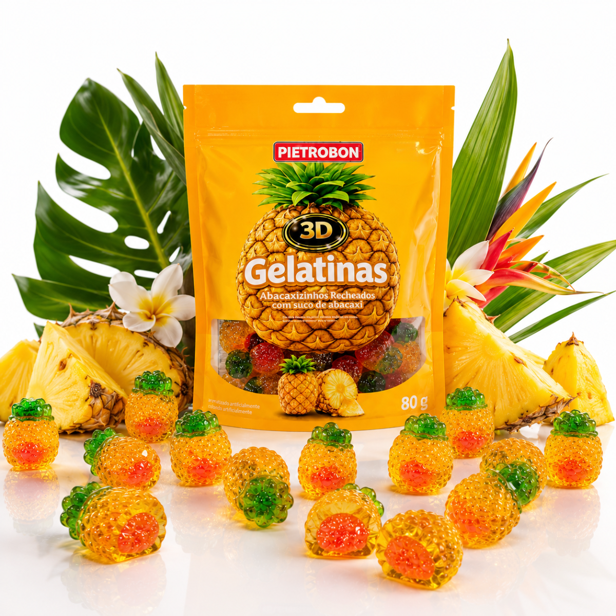 Pietrobon | GELATINA 3D ABACAXI RECHEADA 80G